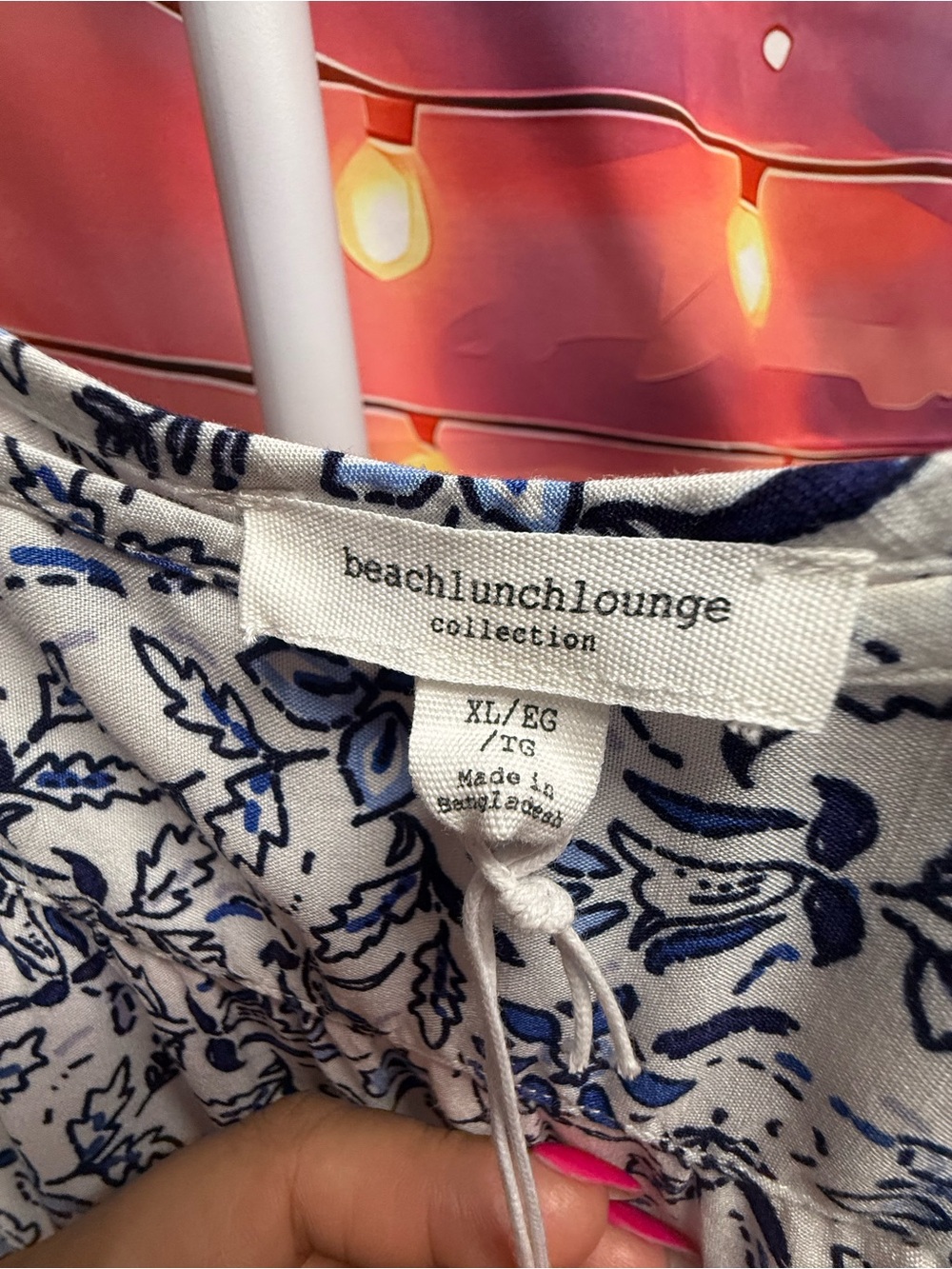 BeachLunchLounge Blue Floral Tie-Shoulder Midi Dress Size XL - Picture 4 of 8